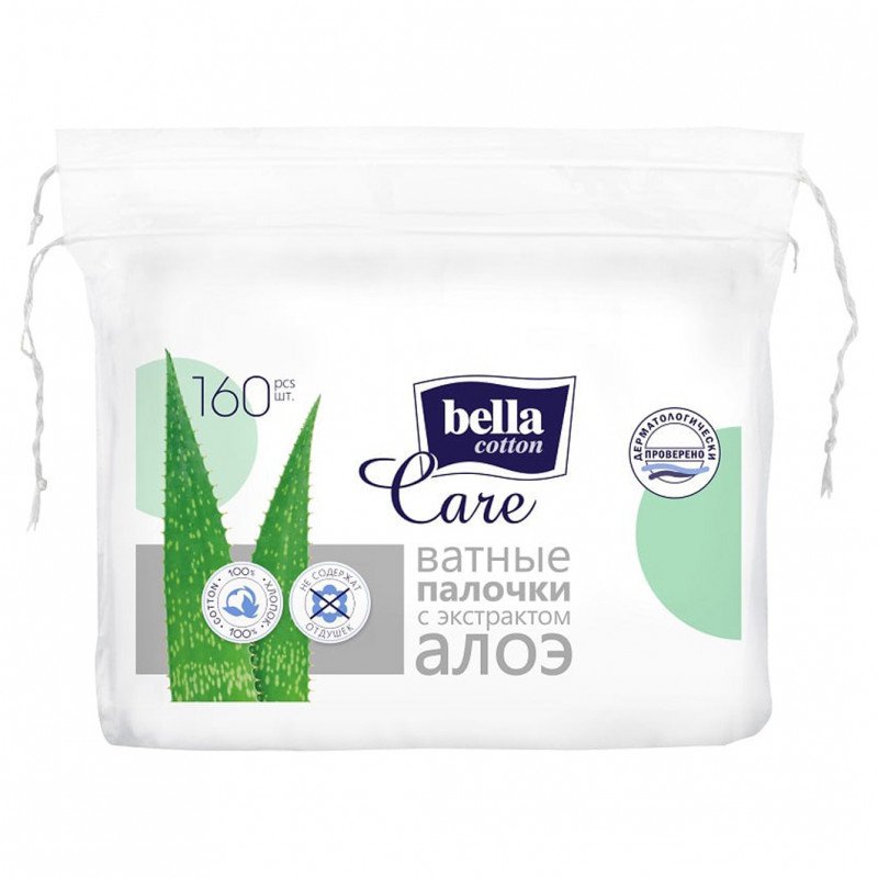 ВАТНЫЕ ПАЛОЧКИ BELLA CARE 160шт. (в пакетике)