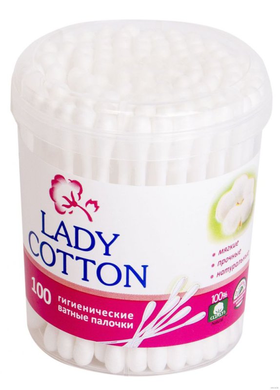 ВАТНЫЕ ПАЛОЧКИ LADY COTTON 100шт. (в коробке)