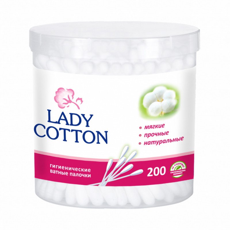 ВАТНЫЕ ПАЛОЧКИ LADY COTTON 200шт. (в коробке)