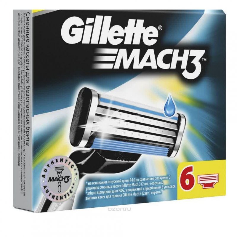 КАССЕТЫ GILLETTE MACH3 6шт