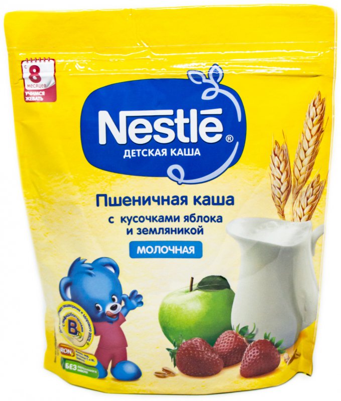 КАША NESTLE ПШЕНИЧНАЯ (С КУСОЧКАМИ ЯБЛ/ЗЕМЛ) ДП 220г